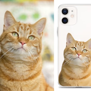 Pet Portrait Custom Personalized Phone Case, Pet Dog Cat Phone Cases For Gift, iPhone 11 12 13 Pro Max Mini 7 8 Plus X XR Galaxy 10 20 21 22