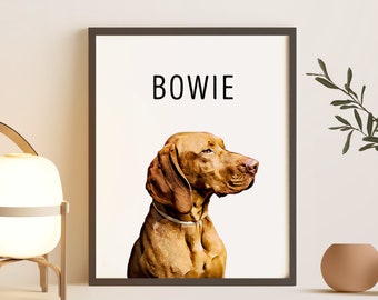 Personalized Pet Wall Art, Digital Pet Art, CUSTOM PET PORTRAIT from Photo, Dog Portrait, Cat Portrait, Digital Download, Pet Memorial Gift