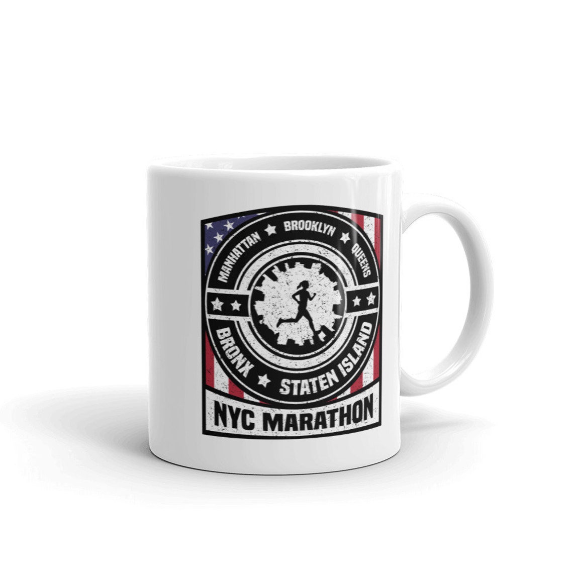 Marathon Gift Mug Marathon Mug NYC Marathon USA Flag Etsy