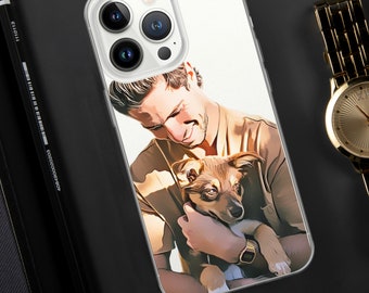 Dog Illustrated Custom Phone Case Pet Portrait, Pet Remembrance Gift, Dog iPhone Cases, Personalized Phone Case, Dog Mom Samsung Case