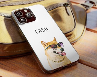Personalisierte Haustier Porträt Handyhülle, personalisierte Hund Katze Tier Illustration