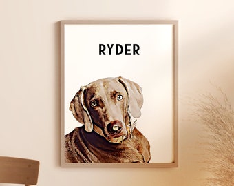 Pet Painting Digital, Custom Pet Portrait, Custom Dog Portrait, Personalized Portrait, Dog Art Watercolor, Dog Painting, DIGITAL DOWNLOAD