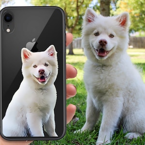 Custom Phone Case Dog Portrait, Personalized Pet iPhone Case, Custom Pet Portrait, iPhone 13 12 11 Pro Max mini 8 Plus XR Galaxy Clear Cases