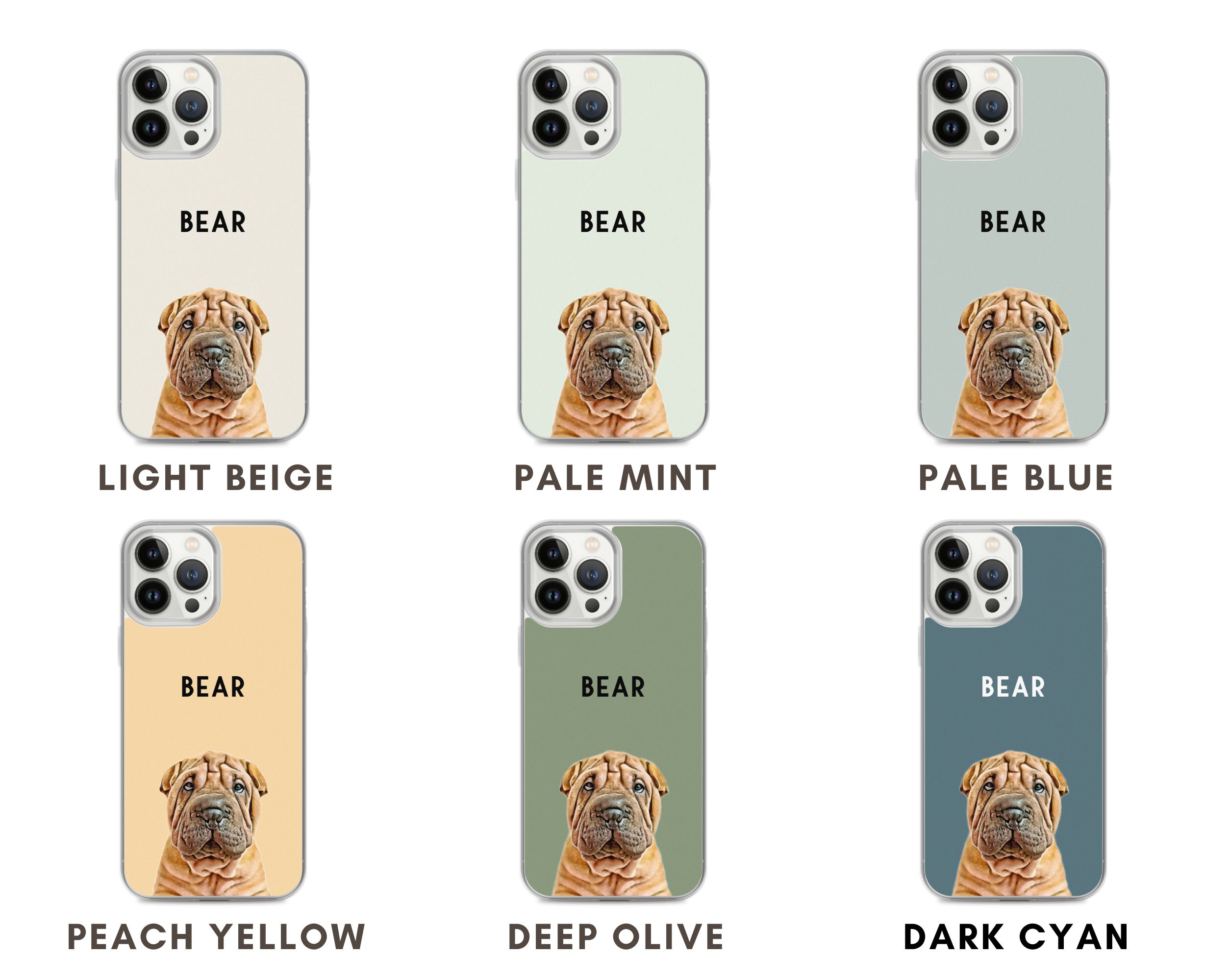 Portrait Phone Case With Name, Custom iPhone Case, Personalized Pet ...