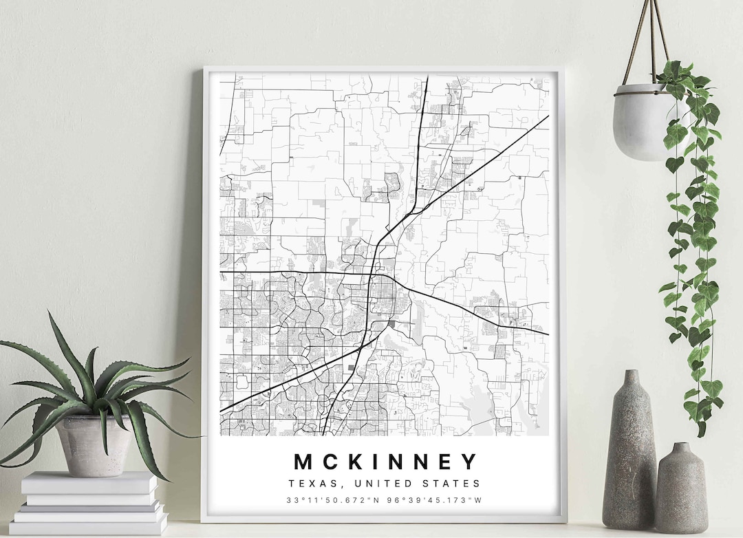 Mckinney Texas United States Map Minimalistic PRINTABLE - Etsy