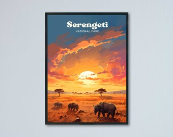 Serengeti National Park Tanzania Destination Travel Art Print  - Serengeti National Park Wall Poster - Tanzania Unique Travel Souvenir Gift