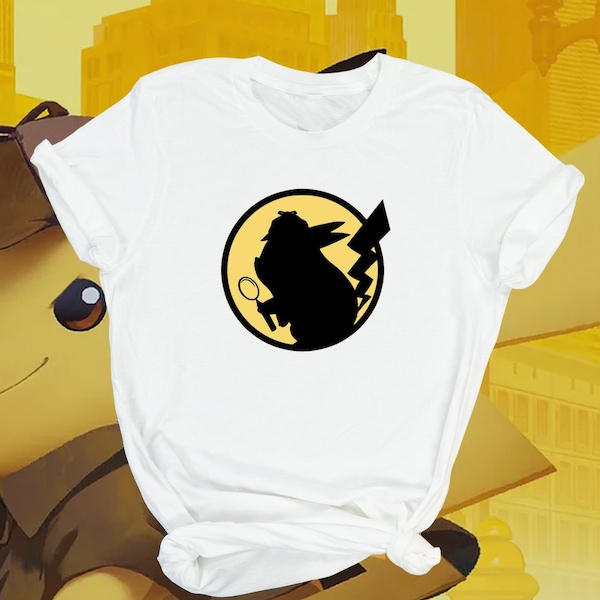Detective Pikachu T-Shirt Pokemon Gift For Gamer Tee, Unisex Gamers Merch Kids Youth
