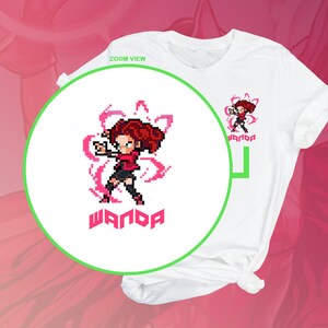 Wanda Maximoff WandaVision Pixel Tee Shirt-  FREE SHIPPING | Scarlet Witch