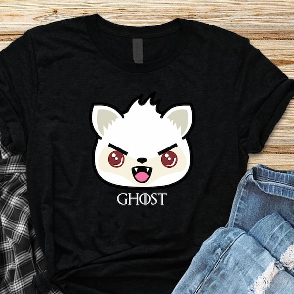 Ghost Direwolf Cute T-Shirt Gift For Game of Thrones Jon Snow House Stark