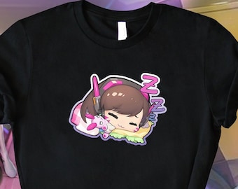 D.va Sleeping Spray Overwatch T-Shirt Gift For Gamer Tee, Unisex Gamers Merch