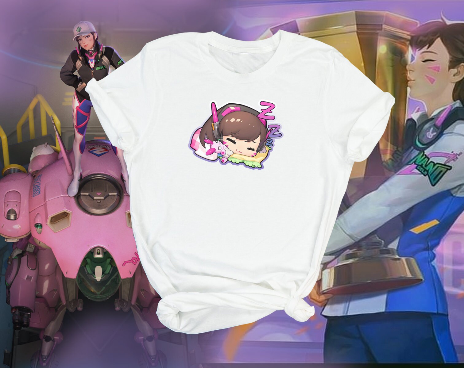 D.va Sleeping Spray Overwatch T-shirt Gift for Gamer Tee, Unisex