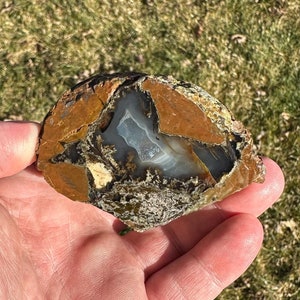 Oregon Agate Thunderegg, Richardson&#39;s Rock Ranch, Polished Oregon Agate, Display Specimen, Lapidary Collector Piece, Home Decor, Gemstones