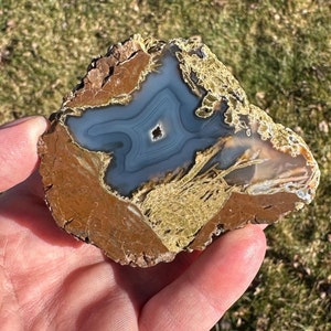 Oregon-agaat Thunderegg, Richardson&#39;s Rock Ranch, gepolijste Oregon-agaat, displayexemplaar, lapidair verzamelstuk, woondecoratie, edelstenen