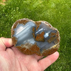 Oregon Agate Thunderegg, Richardson&#39;s Rock Ranch, Polished Oregon Agate, Display Specimen, Lapidary Collector Piece, Home Decor, Gemstones