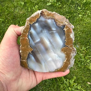 Oregon Agate Thunderegg, Richardson&#39;s Rock Ranch, Polished Oregon Agate, Display Specimen, Lapidary Collector Piece, Home Decor, Gemstones