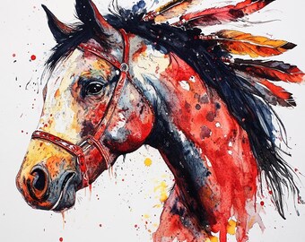Wild Horse Watercolor Print