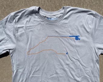 NC Fly Rod T-Shirt | North Carolina Fishing Line Design