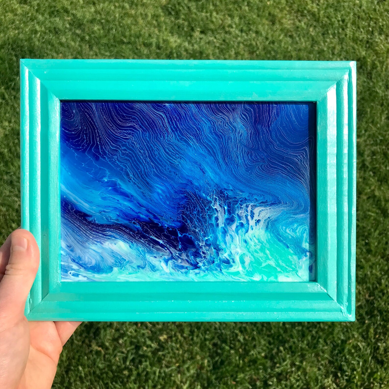 Framed ocean art framed artwork unique water art Etsy