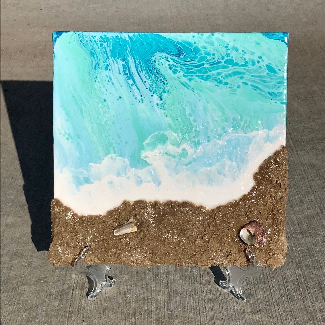 Beach Art with real sand Textured artwork mixed media decor Etsy