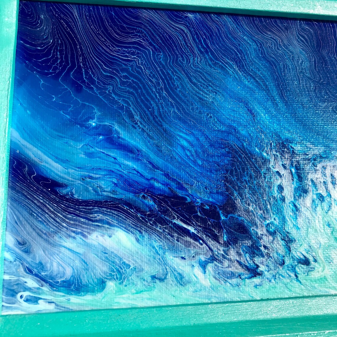 Framed ocean art framed artwork unique water art Etsy