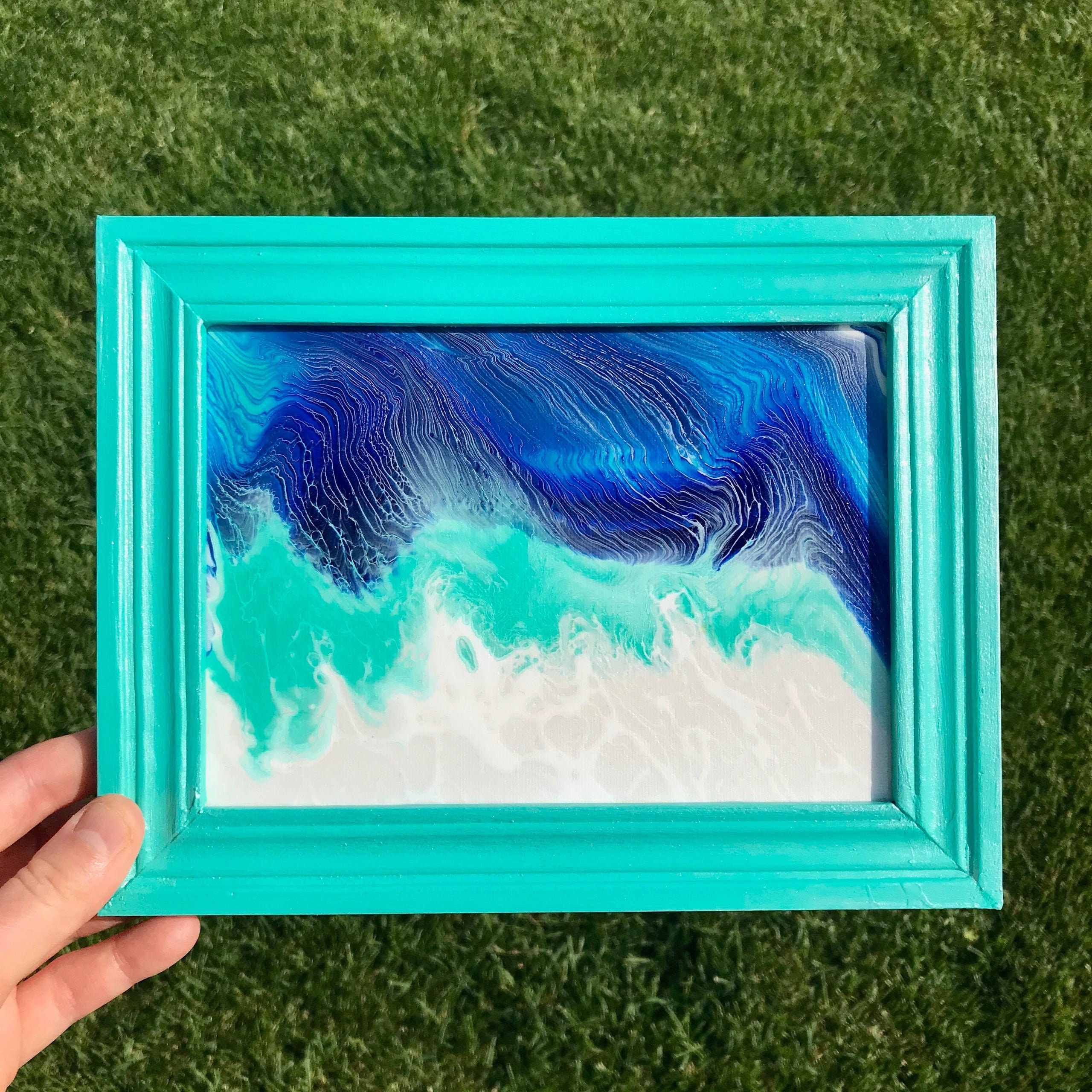 Framed ocean art framed artwork unique water art Etsy
