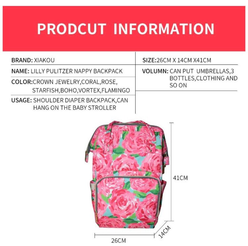 lilly pulitzer diaper bag backpack
