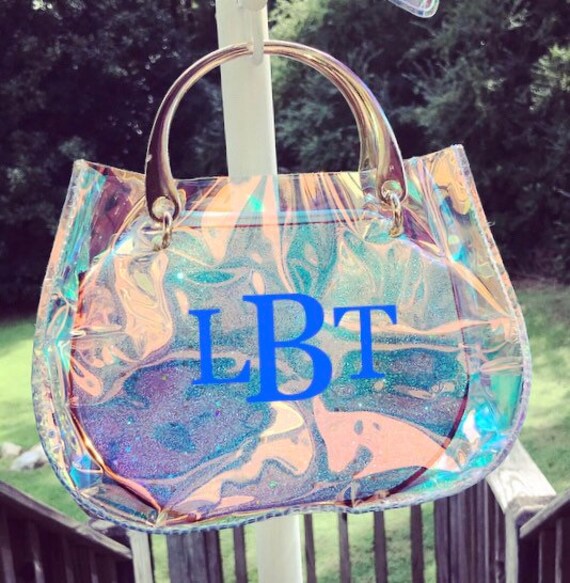 iridescent clear bag