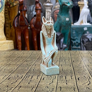 Vintage Egyptian God Anubis Statue - Made in Egypt - Small Hand Carved Ancient Egyptian Figure
