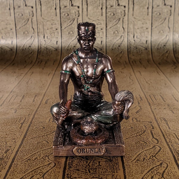 Vintage Orúla Mini Statue - Small Orisha Of Wisdom, Knowledge, and Divination