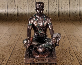 Vintage Orúla Mini Statue - Small Orisha Of Wisdom, Knowledge, and Divination