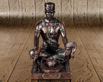 Vintage Orúla Mini Statue - Small Orisha Of Wisdom, Knowledge, and Divination