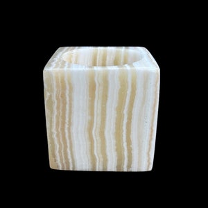 Egyptian Alabaster Vase - Hand-Carved in Egypt - Natural Stone Vase