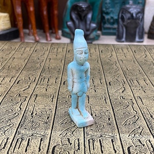 Estatua de piedra del faraón egipcio vintage - Hecho en Egipto - Pequeña figura egipcia antigua tallada a mano