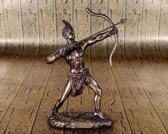 Vintage Oshosi Mini Statue - Small Orisha of the Hunt, Forests, Animals, and Wealth