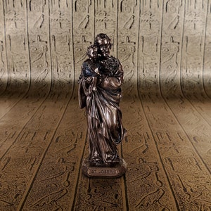 Vintage St. Joseph Mini Statue - Small Hand-Crafted Father Joseph Statue - Mini Altar Statue - 3.4&#39;&#39;/8.5cm tall