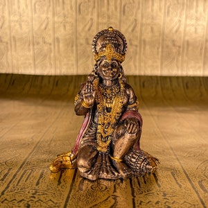 Mini estátua vintage de Hanuman - Pequeno deus macaco / Companheiro divino de Rama