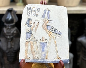Thoth Plaque - Ancient Egyptian Wall Art - Ancient History - Carved Stone Plaque - Egyptian God of Wisdom Thoth