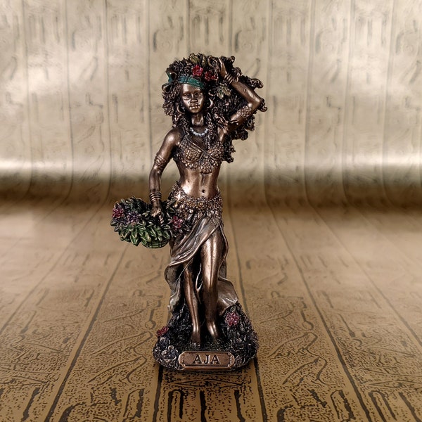 Vintage Aja Mini Statue - Small Orisha Of the Spirit of the forest & Herbal Healers