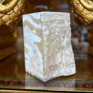 Egyptian Alabaster Vase - Hand-Carved in Egypt - Heavy Natural Stone Vase