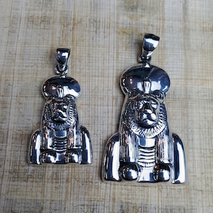 Goddess Sekhmet Pendant in Sterling Silver - Made in Egypt - Vintage Lion Goddess Pendant - 925 Sterling Silver Pendant Two Sizes