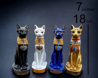 Bastet Statue - Ancient Egyptian Cat Goddess Bast - Multiple Colours - Handmade in Egypt - Gift for Cat Lover