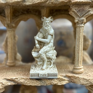 ヴィンテージ パン ミニ像 - 小さな手描きの古代ギリシャの荒野の神のパン - ミニ祭壇像 - 3.5 インチ/9 cm