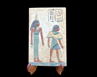 Breath of Life Plaquette - Oude Egyptische muurkunst - Oude geschiedenis - Gesneden stenen plaquette - Egyptische godin