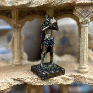 Vintage Dionysos Mini Statue - kleine handbemalte antike griechische Gott des Weines & Genuss - Mini Altar Statue - 9cm groß