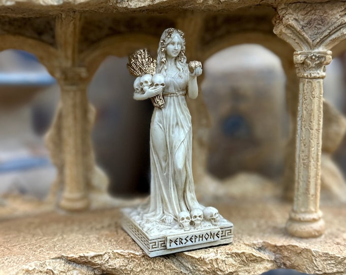 Vintage Persephone Mini Statue - Small Hand-Painted Ancient Greek Goddess Persephone - Mini Altar Statue - 3.5''/9cm tall