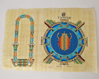 Customizable Egyptian Zodiac Cancer Papyrus - We paint your name in Hieroglyphics! Egyptian Astrology from Dendera Temple - 20x30cm
