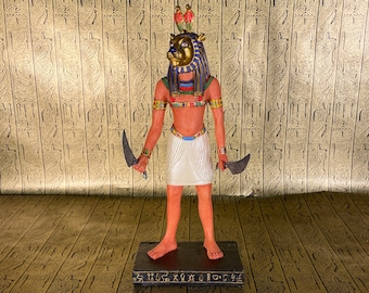 Vintage Maahes Statue - Ancient Egyptian Lion God - Son of Sekhmet & Ptah