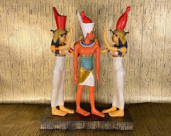 Vintage Göttinnen Wadjet & Nekhbet Krönung des Pharao Statue