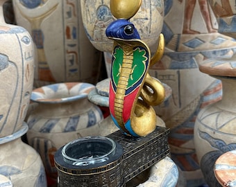 Ägyptische Kobra Teelichthalter - Kerzenständer - Votiv Altar Kerzenhalter aus alten Ägyptern