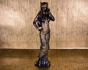 Vintage Bastet Statue - Ancient Egyptian Cat Goddess Bast Altar Statue